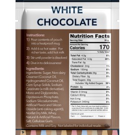 Double Donut White Hot Chocolate Mix Packets, Flavored White Hot Cocoa Mix Packets, 18 Count