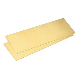 sourcing map 2Pcs Brass Sheet, 12" x 4" Metal Sheets 0.03" Thickness H62 Brass Plates for DIY Crafts, Electrical, Repairs, Industry