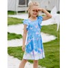 LaBeca Girls Printed Casual Party Dresses Twirly Ruffle Sleeve Dress