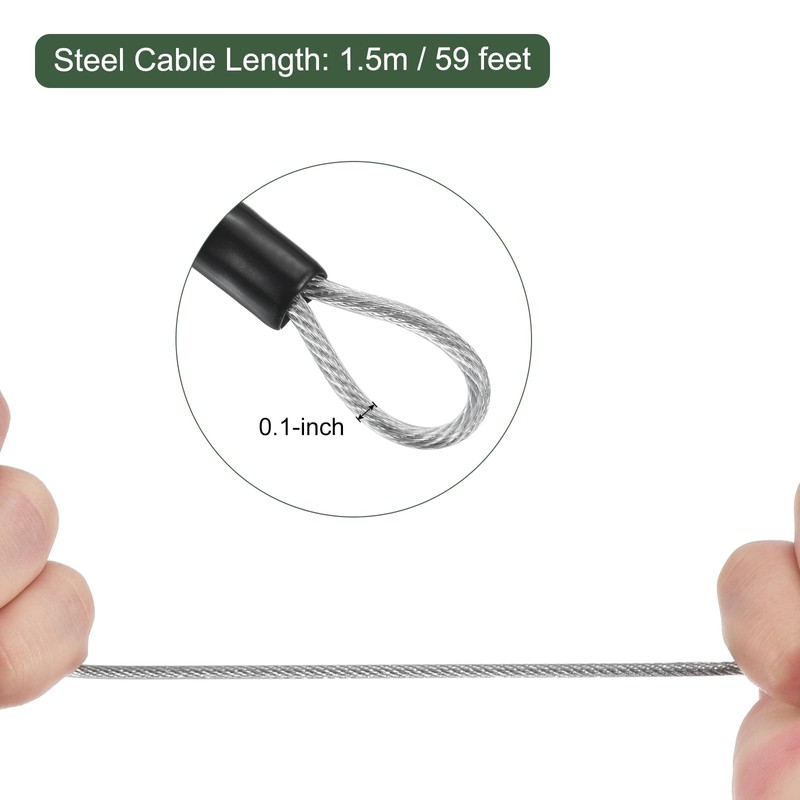 YOKIVE 1 Set 4 Digit Combination Lock with Security Cables,