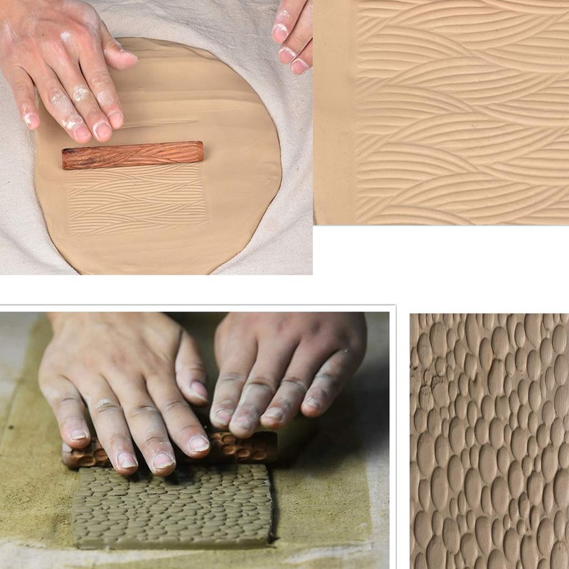 Sumnacon Pottery Clay Tools Stamp Mold Wooden Pottery Supplies Clay