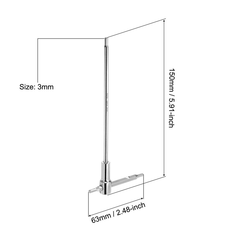 sourcing map 3mm Sliding T-Handle Hex Key Wrench for Fast