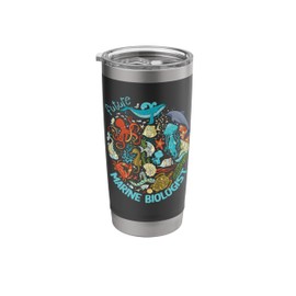 Future Marine Biologist Ocean Life Globe Drawing Whale Stainless Steel Insulated Tumbler