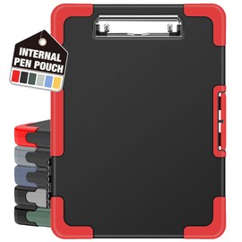 Sooez Toughest Clipboard with Storage, Internal Pen Pouch Included, Letter/ A4 Size, Shockproof Heavy Duty Plastic Clip Boards 8.5x11”, High Capacity Clipboards Box Case for Contractor Trucker Driver