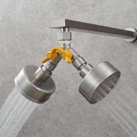 Ciencia Shut Off Valve Brass Shower Diverter 3 Way Diverter Valve for Shower Arm, Brushed Nickel, DSF009A