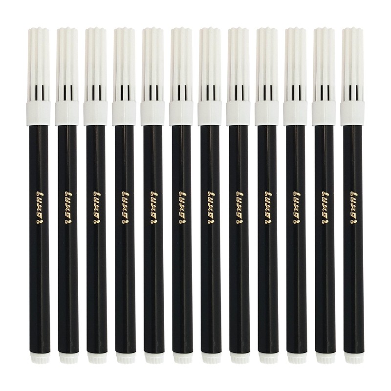 LUXSIN Single Colour Felt Tip Pens, BLACK, Fine Point, Pack