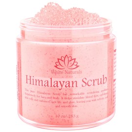 Valentine's Day Sale! Pure Himalayan Salt Scrub, Exfoliating Body Scrub for Soft and Healthy Skin, Pink Himalayan Salt Face Scrub Removes Dead Skin Cells, Natural Foot Scrub Exfoliation Products, 12oz By White Naturals