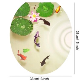 Honbay 3D Toilet Seat Stickers Decals, Waterproof and Removable (Lotus Pond)
