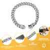BAOBOTE 15MM Silver Stainless Steel Dog Collar with Cuban Link