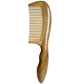 Grehge Wooden Comb with Handle Wood Comb for Women Hair Green Sandalwood Fine Tooth Comb for Men