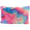 Veemoon Decorative Fuzzy Pillow Covers Rainbow Fluffy Cushions Protector Throw