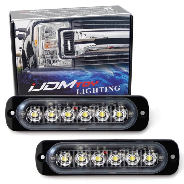 iJDMTOY Front Grille Side Mount Xenon White LED Daylight Driving