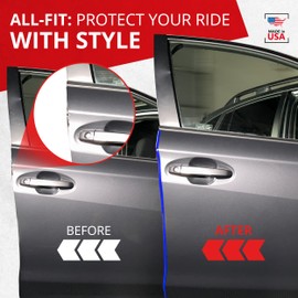 All-Fit Automotive Car Door Edge Protector – Universal DIY Edge Trim to Prevent Scratches & Dings – Flexible Adhesive Molding Trim for Cars, Trucks & SUVs (10 Ft - Blue)
