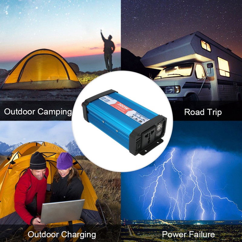 Car Power Inverter Pure Sine Wave 300W Continuous Dual USB