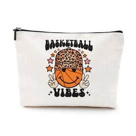 Basketball Gifts Basketball Stuff Sports Makeup Bag Cosmetic Bag Basketball Bag Birthday Christmas Basketball Lover Gifts for Women Girls Basketball Player Coach Team Sister Mom Toiletry Bag