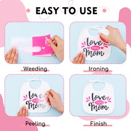 Tintnut Heat Transfer Vinyl Rose Red Plotter Film Textile, Flex Film Plotter Textile, Pack of 6, 30 cm x 25 cm