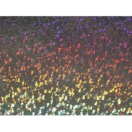 SyFabrics Shattered Glass Hologram Spandex by The Yard (Silver Black)