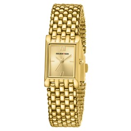 GOLDEN HOUR Vintage Rectangle Bracelet Gold Watch for Women in Gold Dial