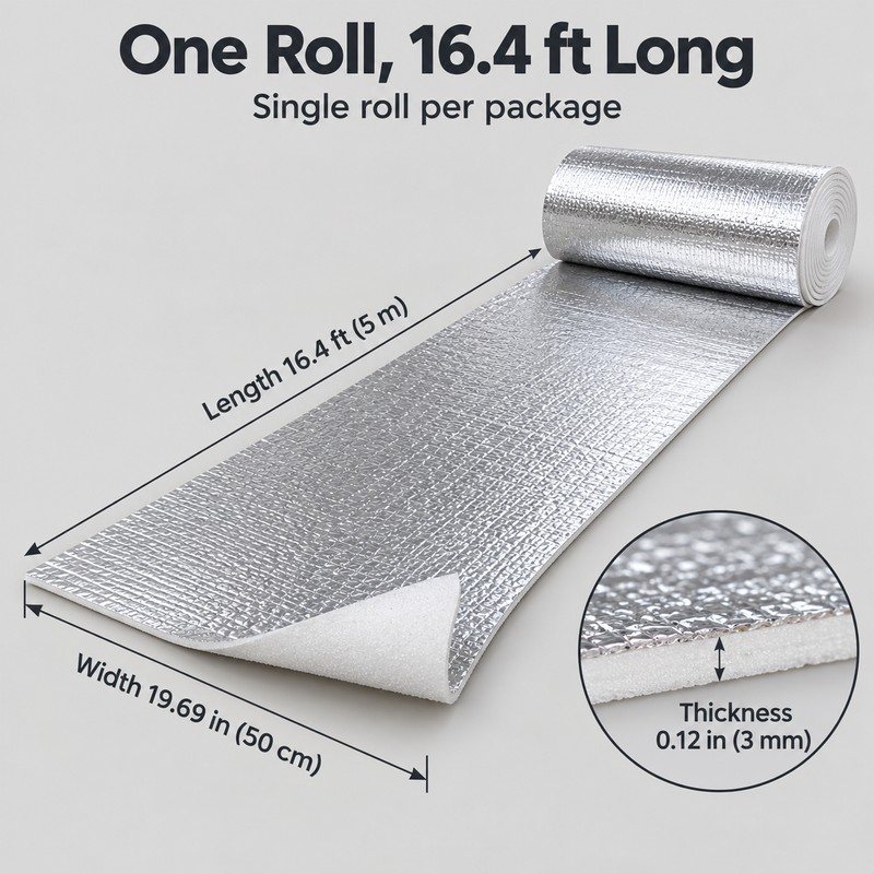 Radiator Reflective Film Wall Insulation Foil – 5m x 50cm