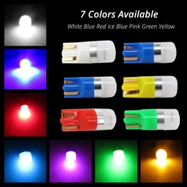 WLJH Blue T10 Led Bulb Dash Lights Dashboard Instrument Panel Cluster Gauge 2825 194 w5w Car Interior Lamp Twist Sockets Pc195 Pc194 Pc168, Pack of 6