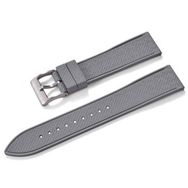 JWNSPA 20MM 22MM Fluoroelastomer/FKM Rubber Watch Bands for Men Women - Quick Release Replacement Waterproof Sport Straps (Gray, 22mm)