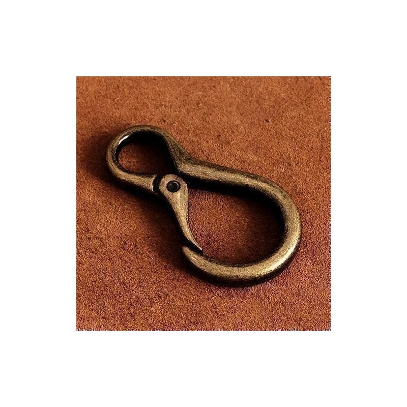 BRASS STORE Carabiner Keychain with Antique Double Ring (Bronze Medium)