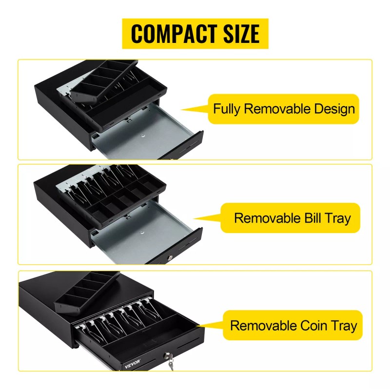 Vevor Punto De Venta /cajon De Efectivo Manual Moneda 13puLG