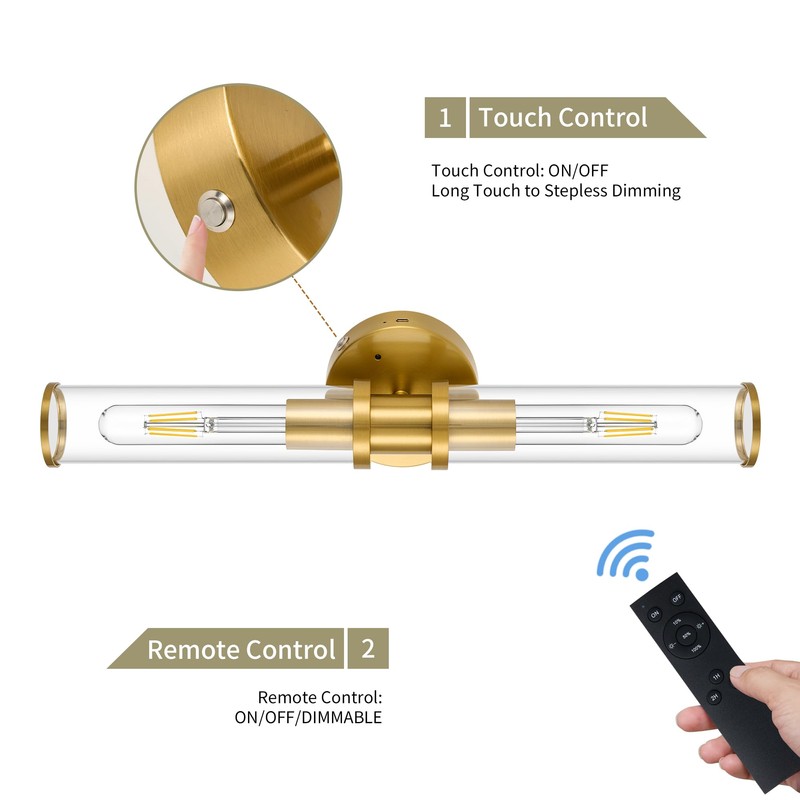 8000mAh Wireless Wall Sconces with Remote Control, Battery Operated Wall