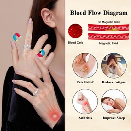 Cigmag 4PCS Copper Rings for Women Magnetic Rings Strong Magnets Pure Copper Adjustable