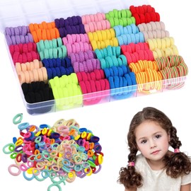 Pack of 400 Girls' Small Hair Bobbles with Sorting Box Colourful Seamless Baby Hair Bobbles High Elastic Versatile for Braids Children and On the Go Random Mixed Colours