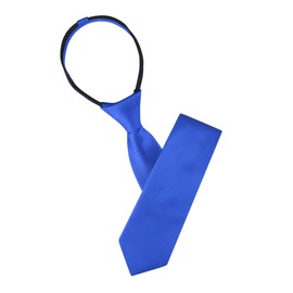 Allegra K Men's Skinny Pretied Solid Color Zipper Ties Neck Adjustable Strap Wedding Groom Tie One Size Royal Blue