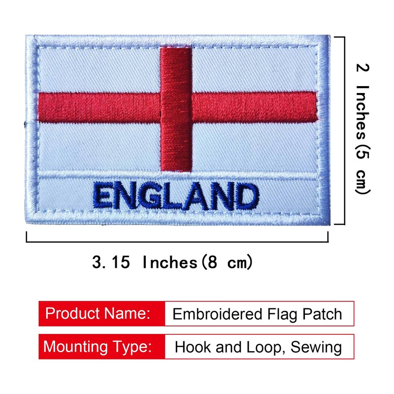 EmWoot 2PCS England Flag Patch Embroidered Morale Patch Military Tactical