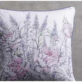 Maison d' Hermine Decorative Pillow Covers 100% Cotton Toile Washable Cushion Cover with Invisible Zipper for Home Decor, Sofa, Couch, Rose Lavender Sage - La Provence - Spring/Summer (20"x20")