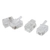uxcell 4 Pcs 4 Pin RJ10 4P4C Connector Clear for Handset Cable