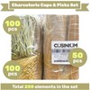 CUSINIUM 50pk 14oz Kraft Charcuterie Cups with 200 Sticks (2