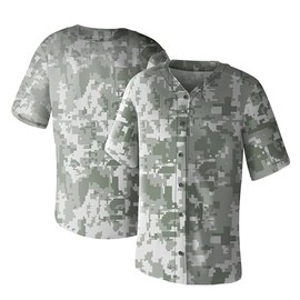 Aizqaoalk Baseball Jerseys Blank for Men Shirts Short Sleeve Hip Hop Sports Casual Button Down Uniforms White Camouflage