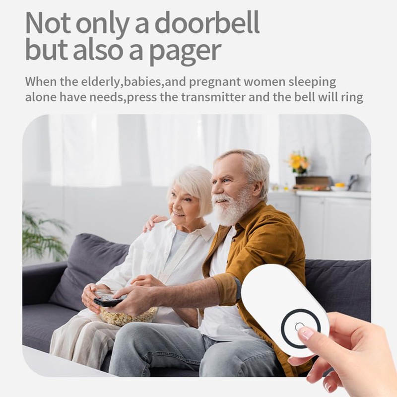 Swokely Wireless Door Bell IP44 Waterproof Doorbell Chime 656ft Range