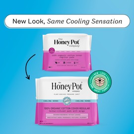 The Honey Pot Company The Honey Pot Company - 80ct - Herbal Sanitary Pads for Women - Regular Flow w/Wings - Infused w/Essential Oils for Cooling Effect & Organic Cotton Cover - Feminine Care - FSA & HSA