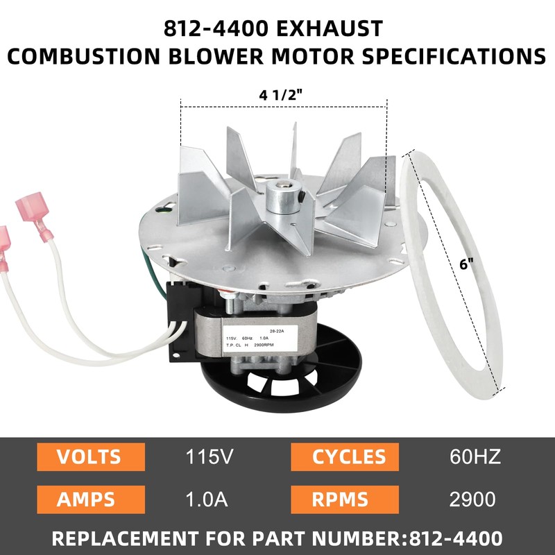 Hiorucet 812-4400 Exhaust Blower Motor for PelPro PP130 PP60 PP130-B