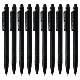 ZOFAX ClicTron Retractable Ballpoint Pens, BLACK, Fine Point (0.7mm), Pack of 10, Smooth Ball Pens, Perfect for School Office Home Business Everyday Use