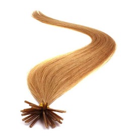 25 Pcs Straight Micro Ring Links Locks Beads Keratin Stick I Tip Human Hair Extensions 25 Colors (# 12 Dark Blonde)