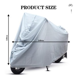 Waterproof Bike Cover, 140 x 240 cm Bicycle Cover, Outdoor Bicycle Cover, Universal Outdoor Bicycle Cover, Anti Dust Rain Anti Snow UV Protection (Grey)