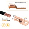 SVAAR 10pcs 0 Gauge Copper Lugs 1/0 AWG-1/4 Ring Terminal