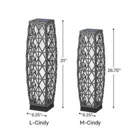 GRAND PATIO Cindy Solar Lamp, Solar-Powered Woven Resin Wicker Floor Lamp - Size: Medium, Quantity: 1PC