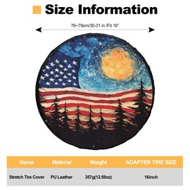 JSCARLIFE Universal Spare Tire Cover,Waterproof Rain Tire Protectors Covers Gain Happines Wheel Covers Travel Dust-Proof Accessories Fit for Trailer RV Truck SUV C-amper (Moon, 16 Inches（76-79CM）)