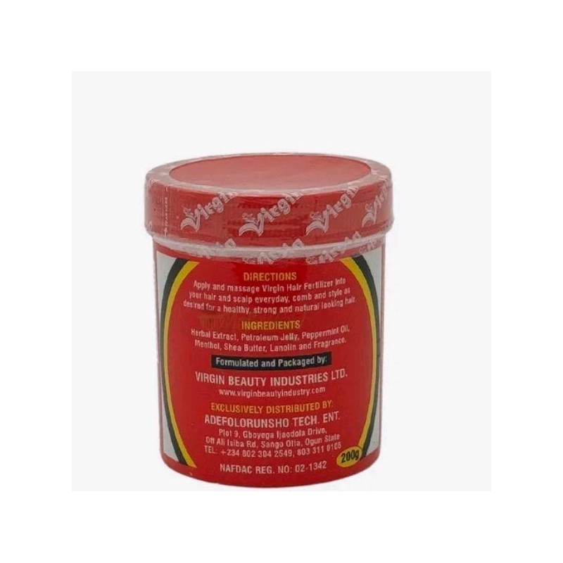 Virgin Hair Fertilizer Jar Anti Dandruff And Conditioning Cream 7.5