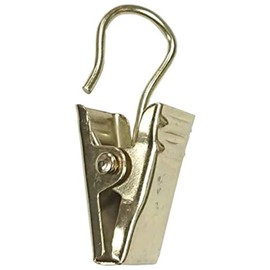 Merriway BH06728 (20 Pcs) Curtain Clips with Hooks, Brass Plated - Pack of 20 Pieces