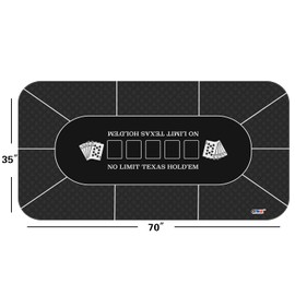 GSE 70" x 35" Portable Professional Casino Texas Hold'em Poker Tabletop Layout Mat with Carrying Bag, Non-Slip Rubber Texas Hold'em Poker Layout Table Top Cover for Parties, Home Entertainment