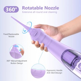 SEJOY Cordless Water Flosser Dental Oral Irrigator Pick Teeth Cleaner 8 Jet Tips