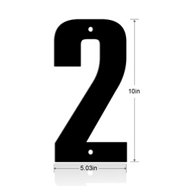 Ya_chtttwo Aluminum Numbers and Letters - Black Metal Door Numbers - Outdoor Metal Address Plate (10" 2)